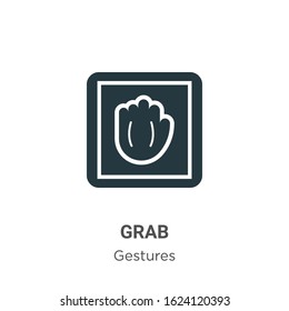 Grab glyph icon vector on white background. Flat vector grab icon symbol sign from modern gestures collection for mobile concept and web apps design.