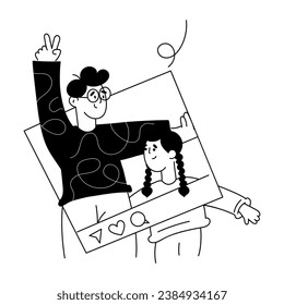 Grab a glyph illustration of dad selfie 