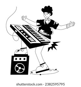 Grab a glyph illustration of pianist