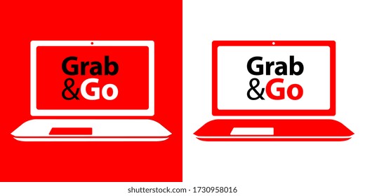 Grab and go on laptop screen