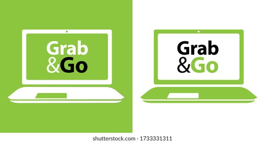 Grab and go on laptop screen