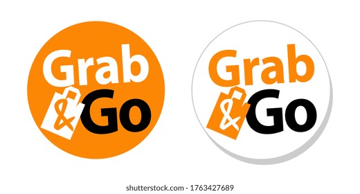 Grab and Go on orange sticker