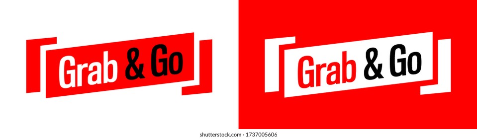 Grab and Go on red and white banner