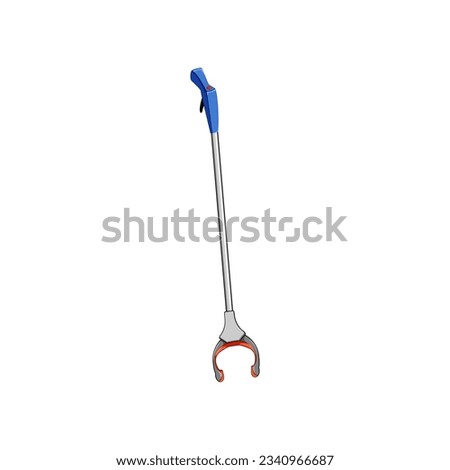 grab grabber tool cartoon. claw reacher, reach graphic, long symbol grab grabber tool sign. isolated symbol vector illustration