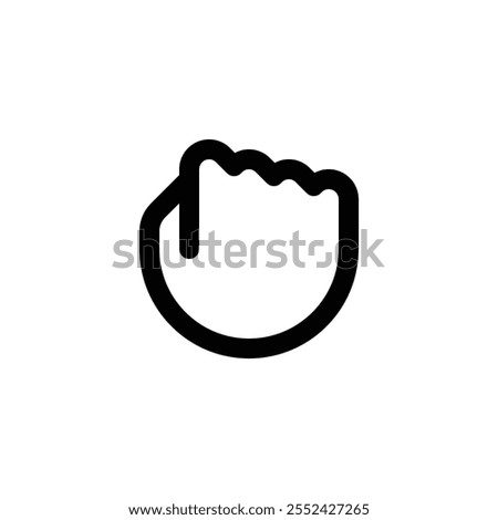 Grab hand gesture. Editable stroke vector icon on white background.