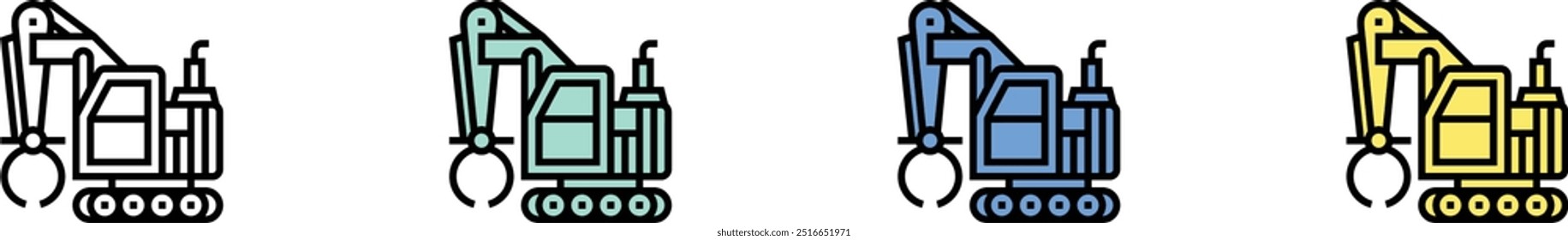 grab icon. Outline, Green, Blue and Yellow Style Design Isolated On White Background