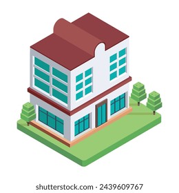 Grab an isometric icon of big mansion