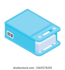 Grab isometric icon of books table 
