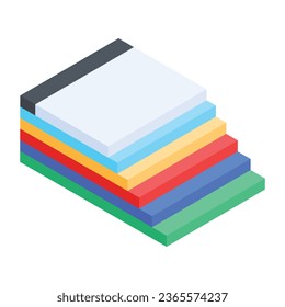 Grab isometric icon of books table 