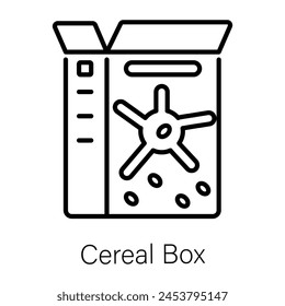 Grab line style icon of a cereal box 
