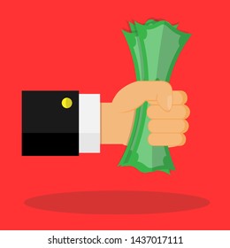 Grab Money In Hand Vector , Give Money To Someone