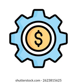 Grab our latest flat outline icon showing money allocation