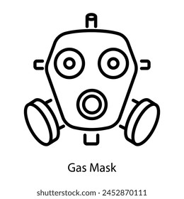 Grab outline icon of a gas mask 