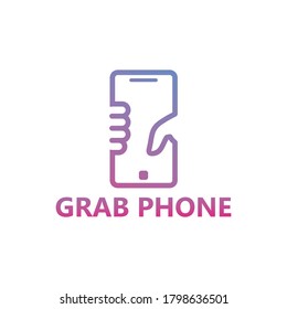 Grab Phone Logo Template Design Vector