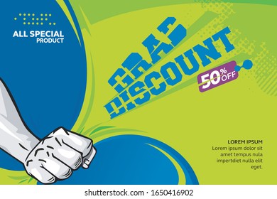 Grab sale discount banner template promotion