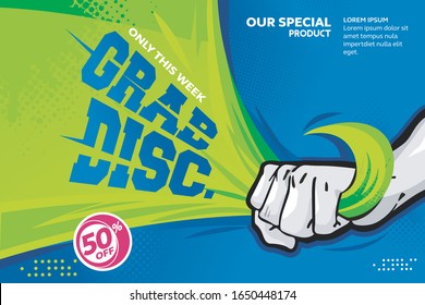 Grab sale discount banner template promotion