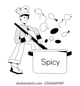 Grab a sketchy illustration of spicy food 