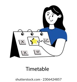 Grab a sketchy illustration of timetable 