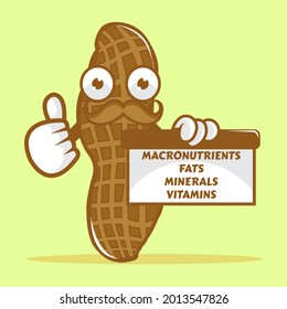 Grab some nuts day. Mascot Design. Mascot Illustration. Mascot Character. Peanut Character. Mascot Cartoon.