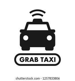Grab Taxi Icon. Simple line icon. Isolate on white background.