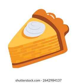 Grab this 2d icon of tasty pie slice