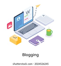 Grab this amazing 3d illustration of blogging 