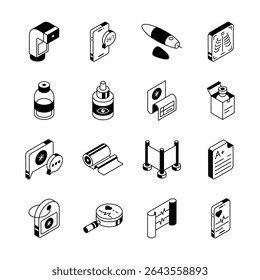 Grab this amazing bundle of hospital and treatments isometric icons