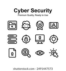 Grab this amazing cyber security vectors set with editable facility