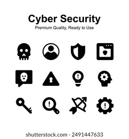 Holen Sie sich dieses erstaunliche Cyber-Sicherheitssymbol-Set, einzigartige und Premium-Vektorgrafiken