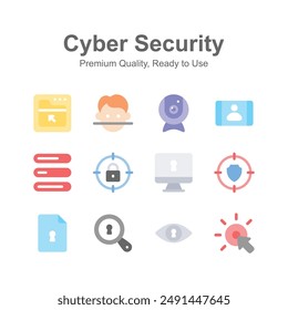 Agarra este increíble conjunto de Vectores de seguridad cibernética con facilidad editable