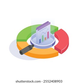 Grab this amazing data analysis isometric icon in modern style