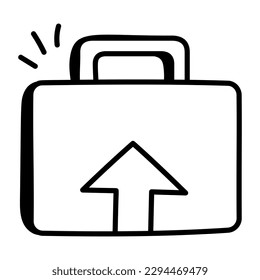 Grab this amazing doodle icon of portfolio upload 