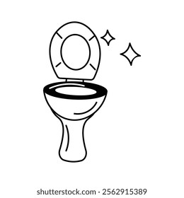 Grab this amazing doodle icon of toilet cleaning