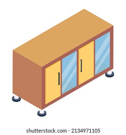 Grab this amazing editable isometric icon of cabinet 

