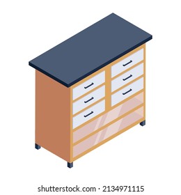 Grab this amazing editable isometric icon of cabinet 

