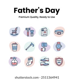 Grab this amazing fathers day icons pack in editable style