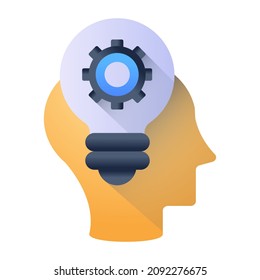 Agarra este asombroso icono plano del pensamiento creativo 