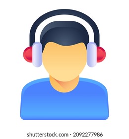 Grab this amazing flat icon of audio listening 