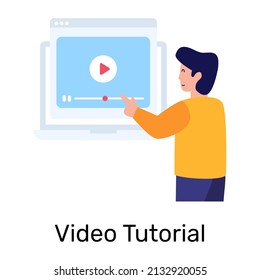 Grab this amazing flat icon of video tutorial 

