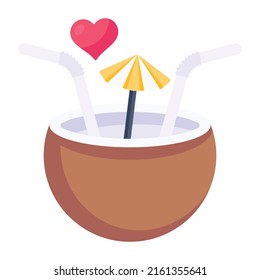 Grab this amazing flat icon of coconut water 

