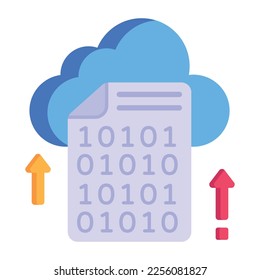 Grab this amazing flat icon of binary cloud 