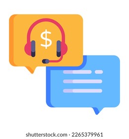 Grab this amazing flat icon of chat service 