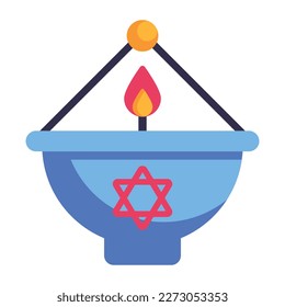 Grab this amazing flat icon of oil lamp 