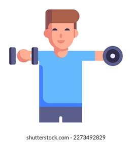 Nehmen Sie sich dieses unglaubliche, flache Symbol des Workout 