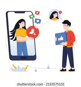 Grab this amazing flat illustration of viral content 

