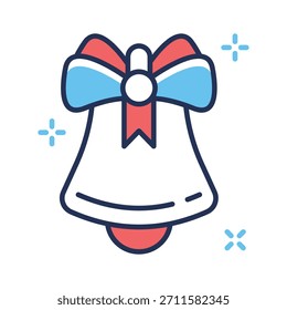 Schnappen Sie sich diese erstaunliche flache Umriss Symbol der Weihnachtsglocke, bereit, Vektor verwenden