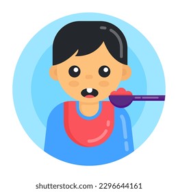 Agarra este asombroso ícono plano redondeado de la alimentación del bebé 
