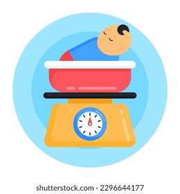 Grab this amazing flat rounded icon of baby weight 