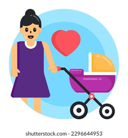 Grab this amazing flat rounded icon of mother 
