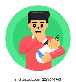 Grab diese unglaubliche, flache, abgerundete Ikone der Mutter 